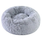 Soft Pet Cat Bed Pad Plush Warm Faux Fur Dog Calm Bed Donut Round