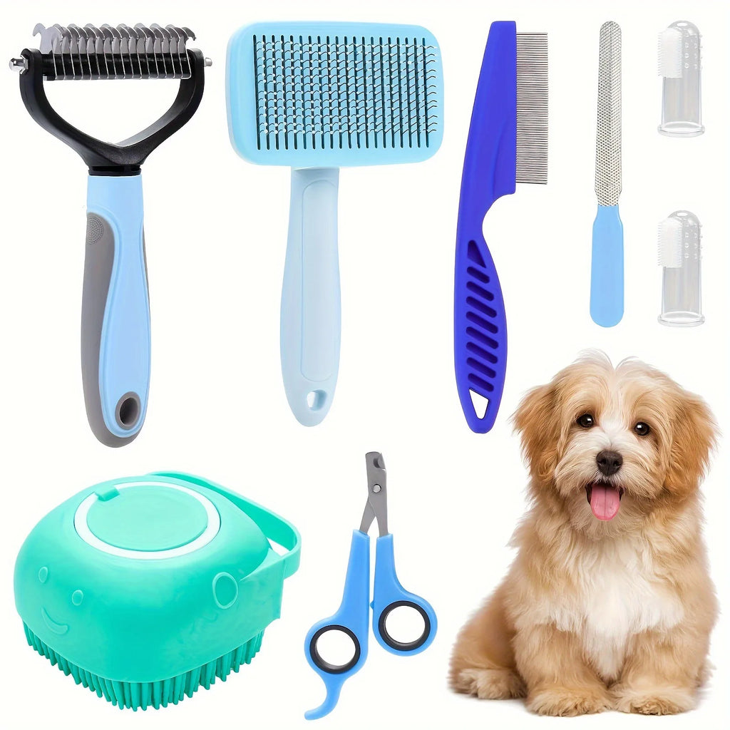 Combo Set Cat Brush Beauty Kit with Pet Nail Clippers and Files