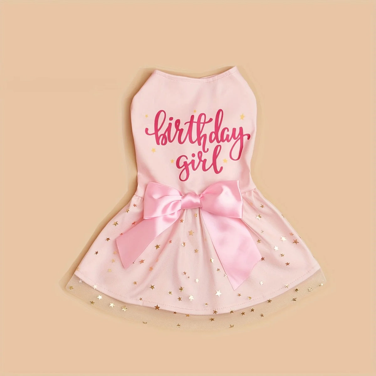 Dog Dress Girl Dog Clothes Pet Apparel Doggie Pink Bowknot Tulle