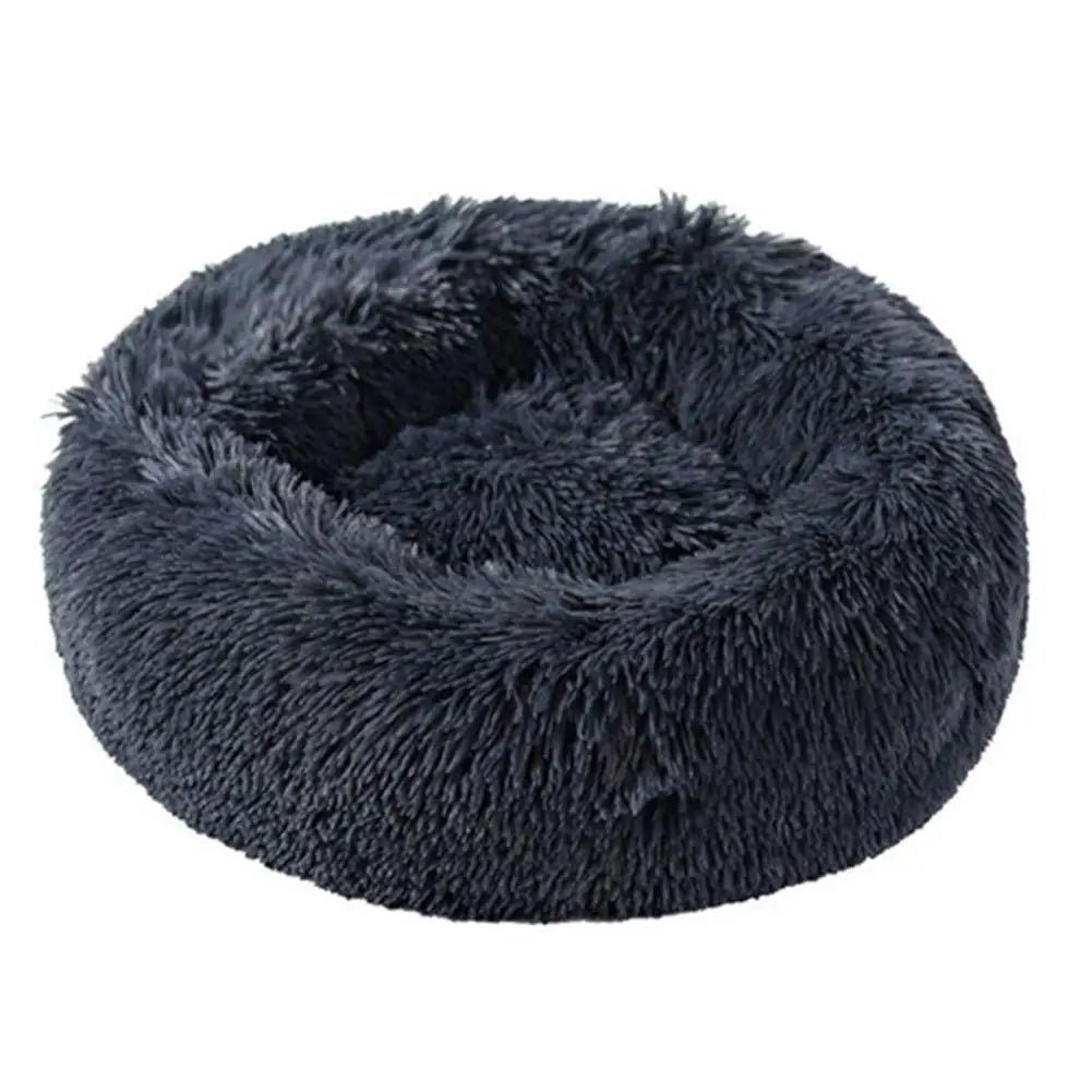 Soft Pet Cat Bed Pad Plush Warm Faux Fur Dog Calm Bed Donut Round
