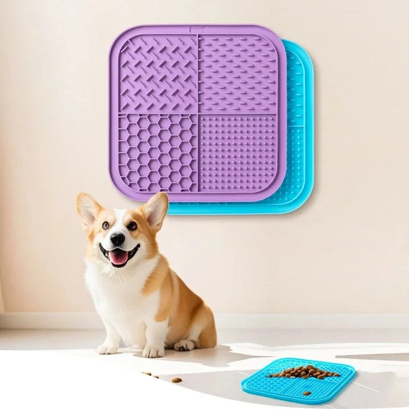 Pets Silicone Lick Mat for Dogs Cats Slow Food Plate Suction Cups