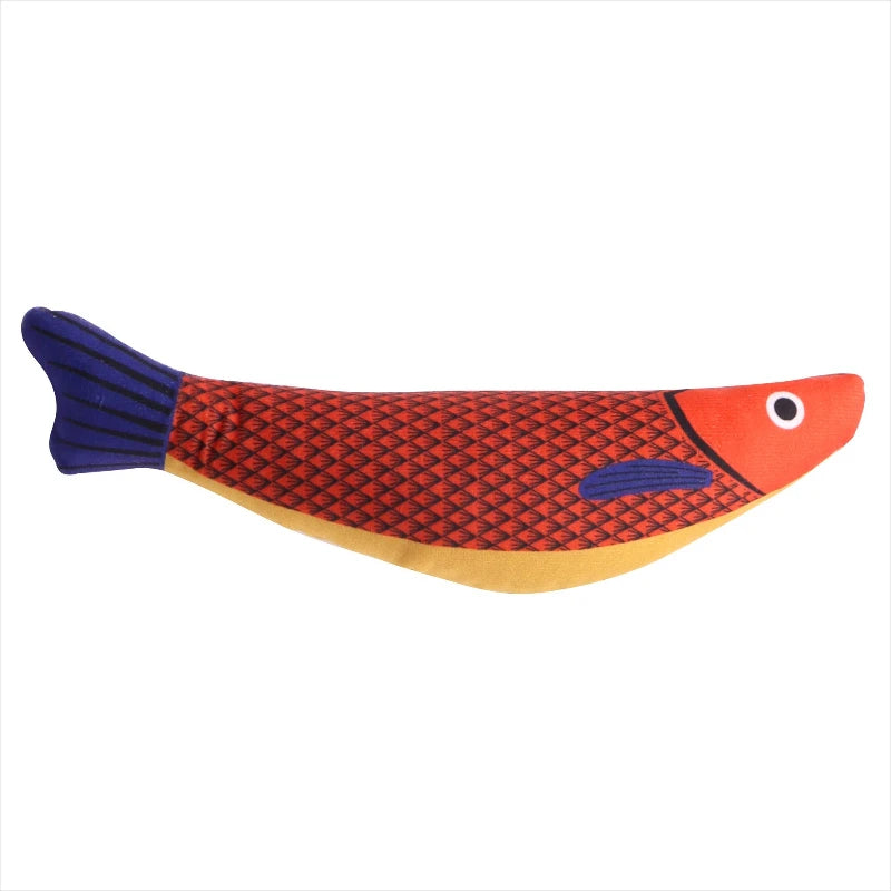 Cat Chew Plush Squeaky Toy Interactive Catnip Simulated Fish