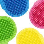 Pet Grooming Brush for Bath Massage, Silicone Bristle Deshedding