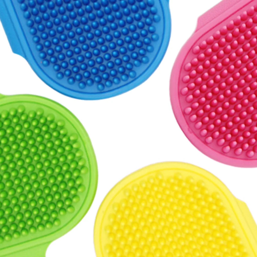 Pet Grooming Brush for Bath Massage, Silicone Bristle Deshedding
