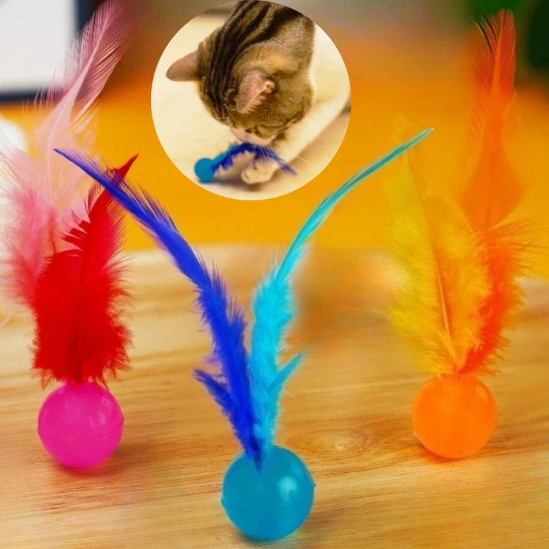 Cat Interactive Toy Tickle Cat Colorful Bouncing Ball