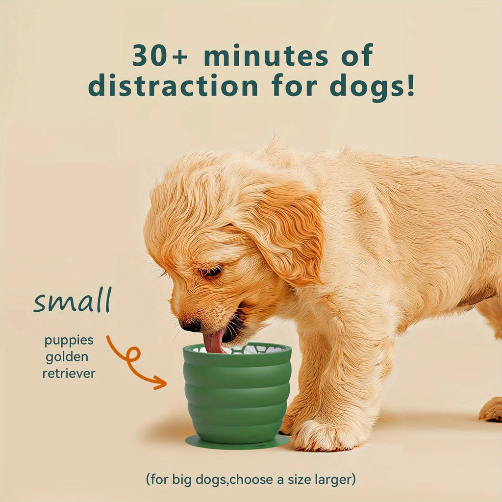 Silicone Slow Feeder Dog Bowl Cup - Anti-Slip Distraction Design