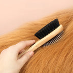 Dual-Sided Boar Bristle Pet Brush: Massage & Deshedding Grooming
