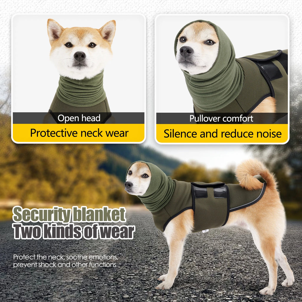 Dog Anxiety Relief Vest With Neck Warmer, Anti-Stress Calming Wrap