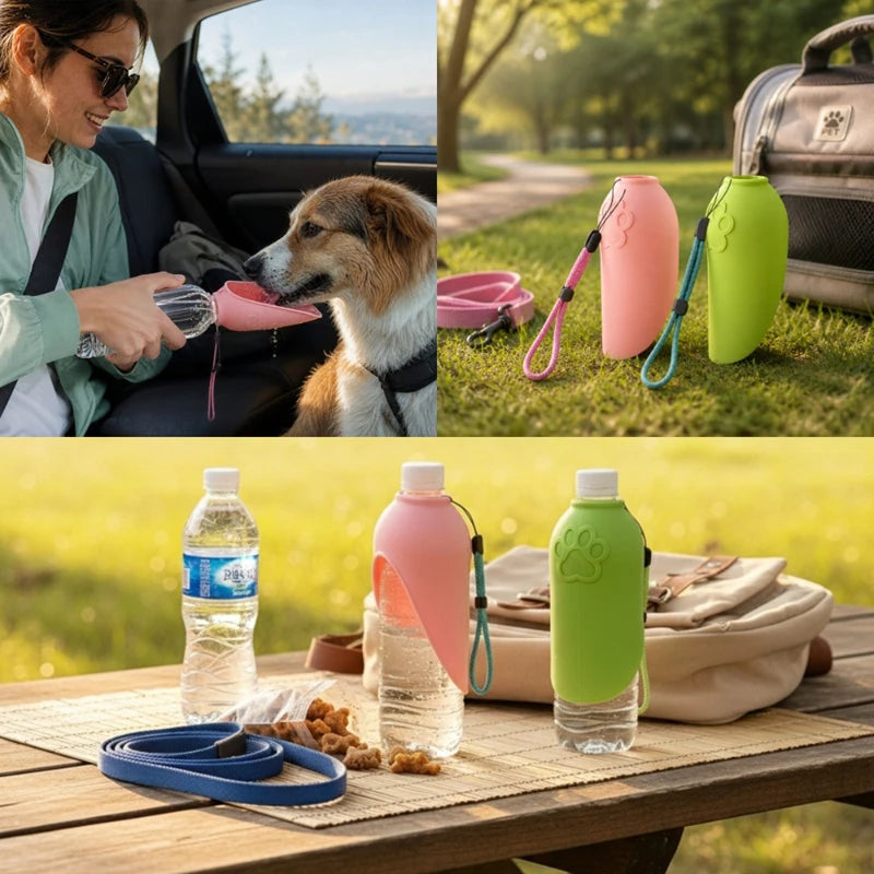 Silicone Pet Water Bottle Portable Dog Outdoor Water Dispenser
