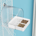 Transparent Bird Bath Cage Splash Proof Food Holder Box Bird