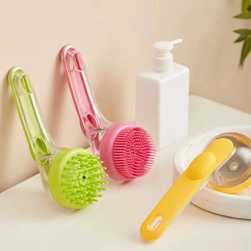 Pet Bathing Brush Long Handle Dog Cleaning Brush Soft Silicone Pet