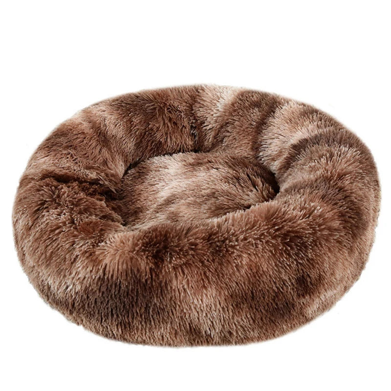 Round Pet Bed for Large Dog Bed Donut Long Plush Cat Bed for