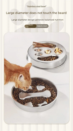 Stainless Steel Slow Feeder Bowl, Non-Slip Pet Food Bowl