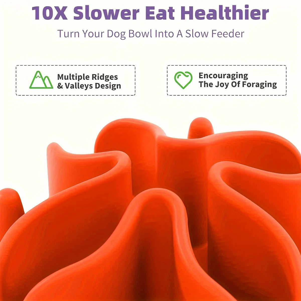 Soft Silicone Slow Feeder PUzzle Dog Bowl Insert-Stimulates Mind &