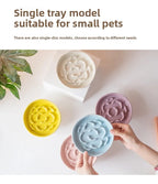Ceramic Slow-Feeding Bowl High-Leg Cat Bowl with Neck Protection