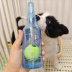Dog Chew Toy Squeaky Silicone Beer Bottle with Tennis Ball