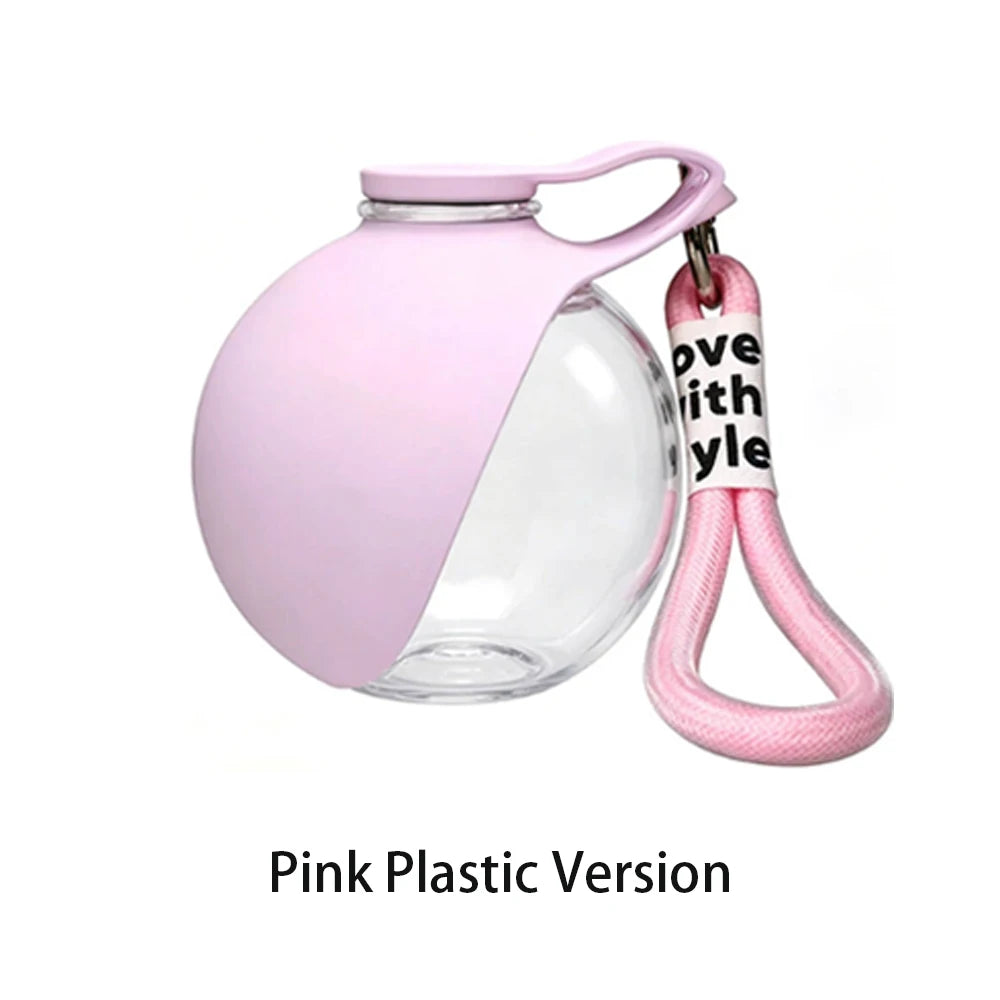Portable Dog Water Bottle, Plastic/Stainless Steel Pet Water