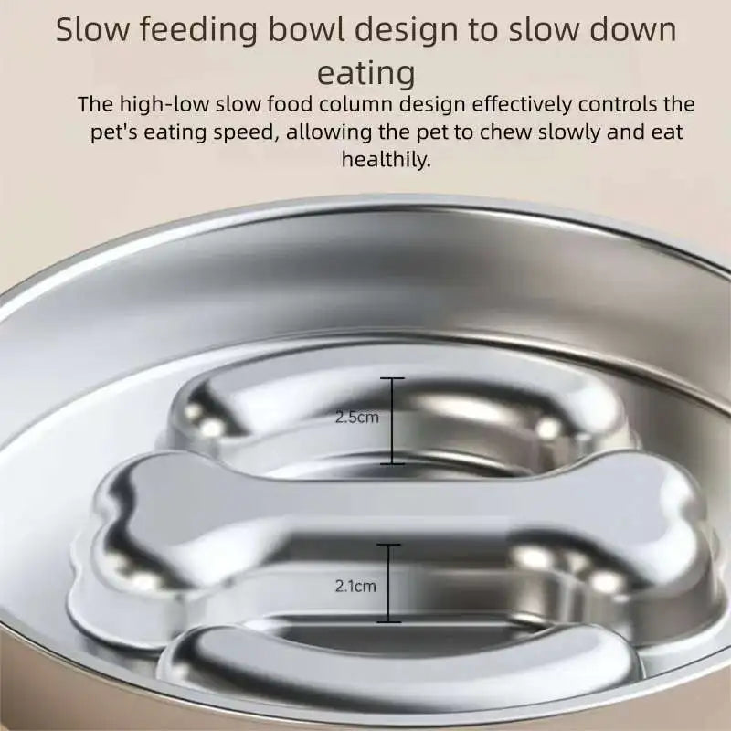 PUzzle Bowl Slow Feeder for Dogs, Stainless Steel Anti-Choking