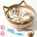 Cat Instinct Basket - Hand-Woven Cotton Rope Fun Bed, Equipped