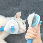 Cat & Dog Dehairing Brush with One-Touch Mechanism - Heavy-Duty