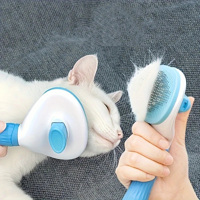 Cat & Dog Dehairing Brush with One-Touch Mechanism - Heavy-Duty