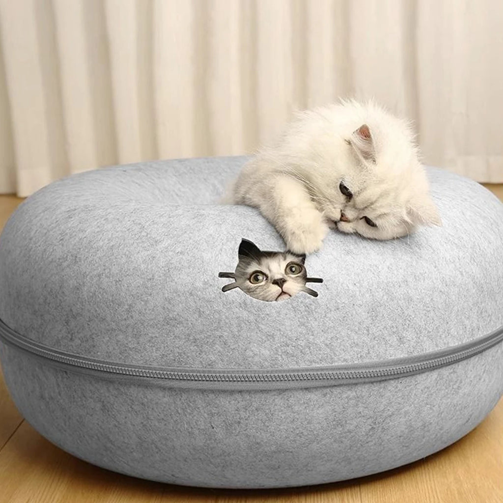 B-Tunnel Donut Cat Bed Interactive Tunnel Pet Felt Indoor Toys