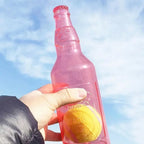 Dog Chew Toy Squeaky Silicone Beer Bottle with Tennis Ball