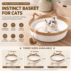 Cat Instinct Basket - Hand-Woven Cotton Rope Fun Bed, Equipped