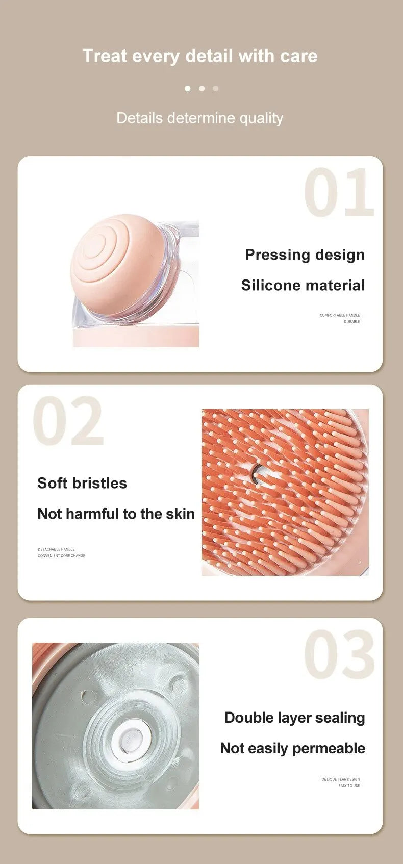 Pet Bath Brush Soft Silicone with Shampoo Dispenser Gentle Massage