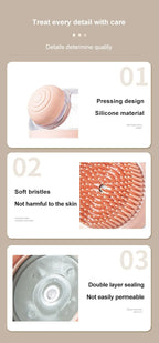 Pet Bath Brush Soft Silicone with Shampoo Dispenser Gentle Massage