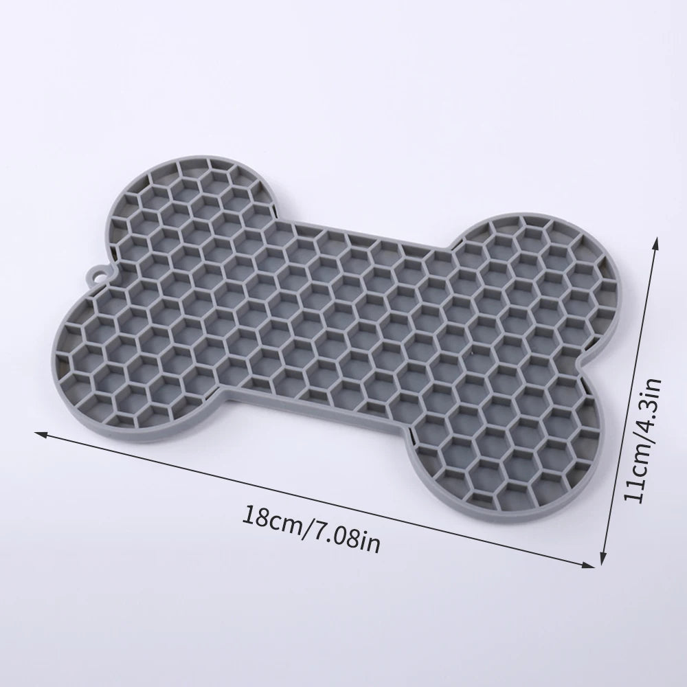 Dog Slow Food Pad Bone Silicone Pet Licking Pad Mat Placemats