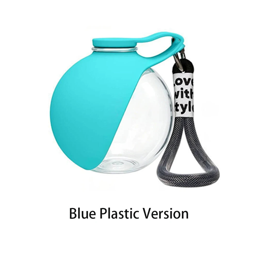 Portable Dog Water Bottle, Plastic/Stainless Steel Pet Water