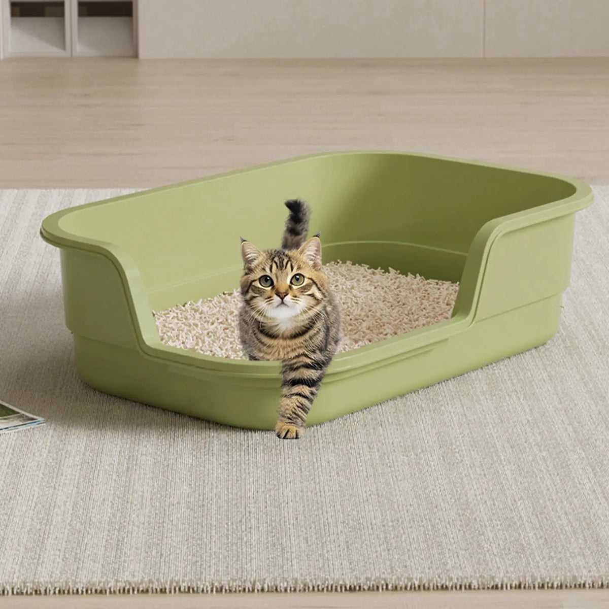 Semi Enclosed Cat Litter Box Anti Splashing Cat Toilet Sand Box