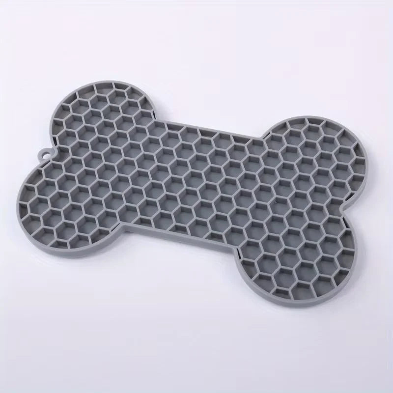 Dog Slow Food Pad Bone Silicone Pet Licking Pad Mat Placemats