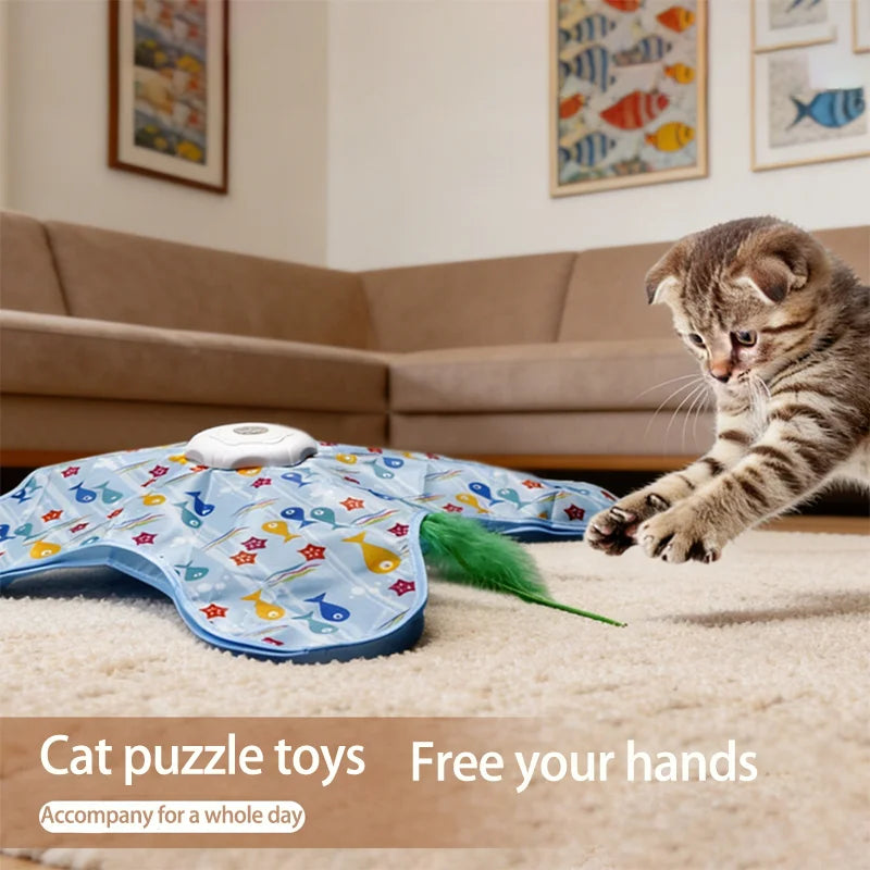 Cat Hunting Hood Toy Automatic Turntable Cat Teasing Stick Pet
