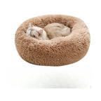 Soft Pet Cat Bed Pad Plush Warm Faux Fur Dog Calm Bed Donut Round