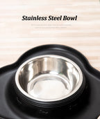 Stainless Steel Pet Dog Feeder Silicone Anti-Spill Cats Dog Double