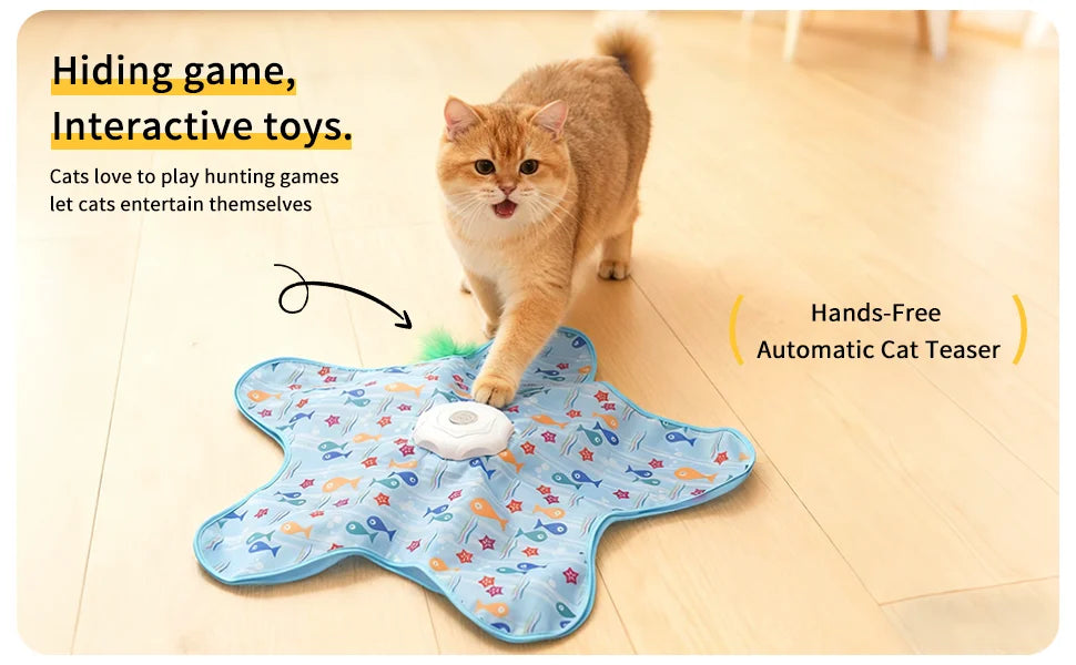 Cat Hunting Hood Toy Automatic Turntable Cat Teasing Stick Pet