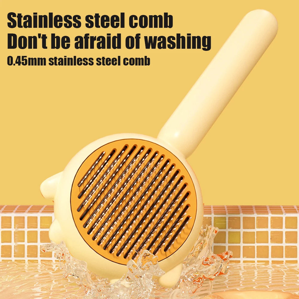 Pet Hair Removal Brush Cat Slicker Brush Grooming Comb Self
