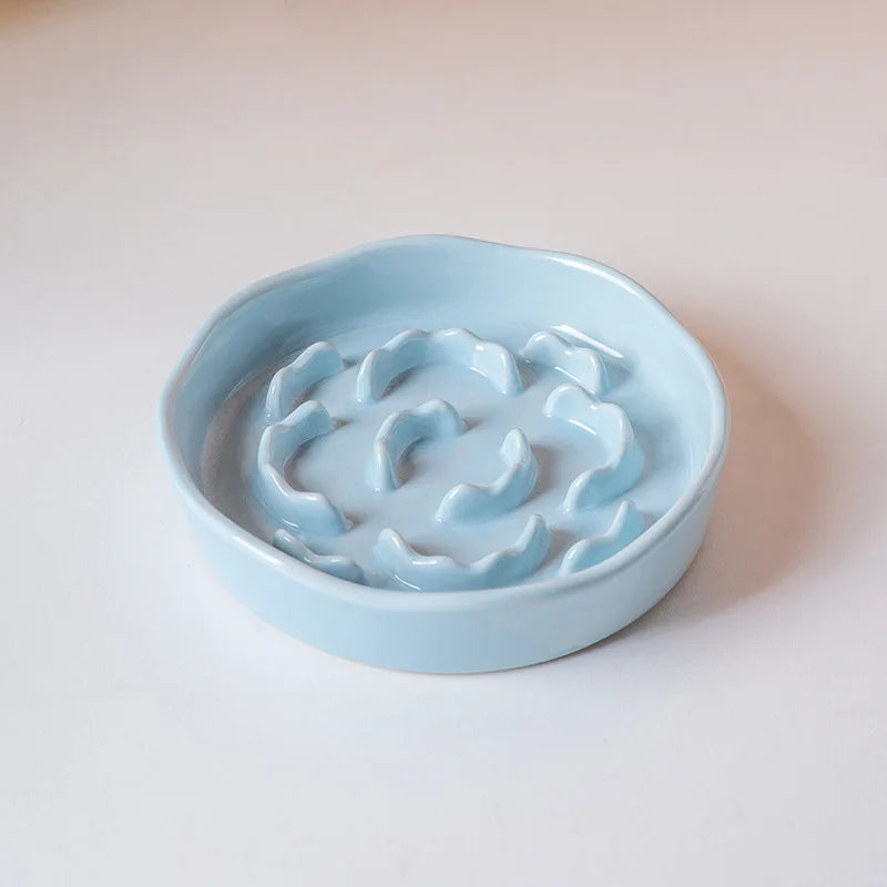 Ceramic Slow Food Bowl,Neck Protection Bowl Not Easy to Knock Over