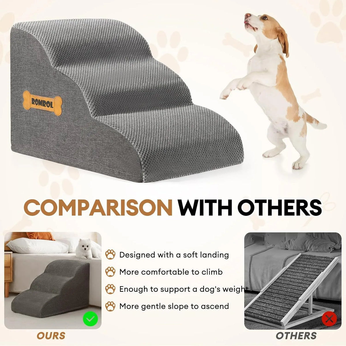 Ladder Dogs Pets Bone Handle Puppys Stairs Beside Sofa Bed Ramp