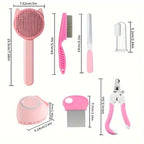 Combo Set Cat Brush Beauty Kit with Pet Nail Clippers and Files