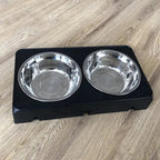 Elevated Dog Feeder Bowls Adjustable Raised Stand with Double
