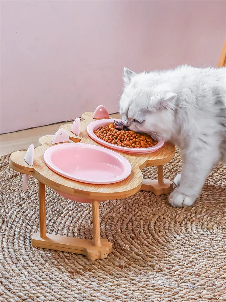 Ceramic Cat Bowl Dog Bowl Single and Double Pet Bowl Cat Dog
