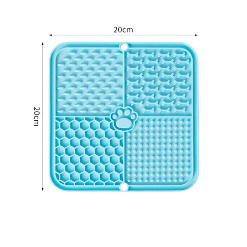 Pet Slow Feeder Licking Mat Food Grade Silicone Strong Suction Cup