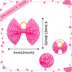 Lace Dogs Hair Bows with Dotted Dog Hair Rubber Bands Colorful