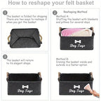 Stylish Felt Pet Toy Storage Basket - Durable Organizer for Cat &