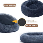 Round Pet Bed for Large Dog Bed Donut Long Plush Cat Bed for