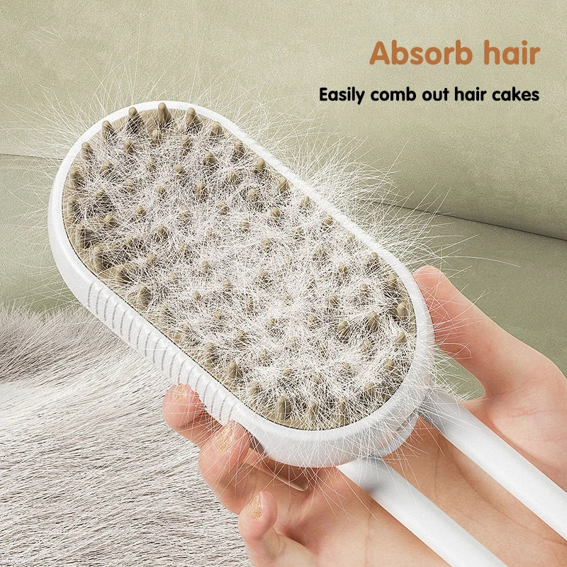 3 in 1 Pet Electric Steam Brush Cat and Dog Cleaning Spray Massage