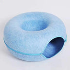 Donut Cat Tunnel Bed Pets House Natural Felt Pet Cat Cave